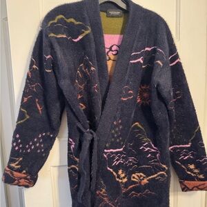 Scotch & Soda Navy Cardigan with Colorful Patterns